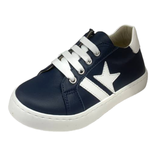 Scarpa sneakers bambino bianco-blu in pelle - Rossano