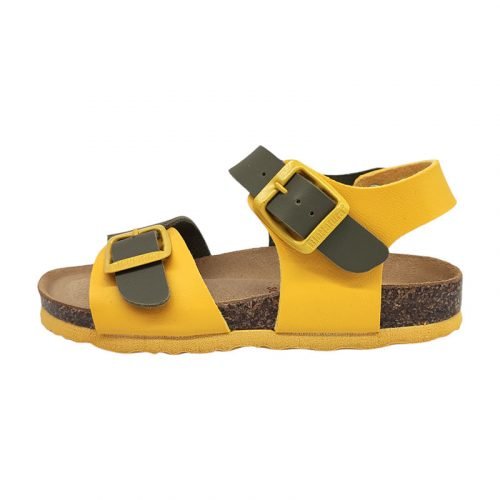 Sandalo BioNatura colore giallo marrone sinistra