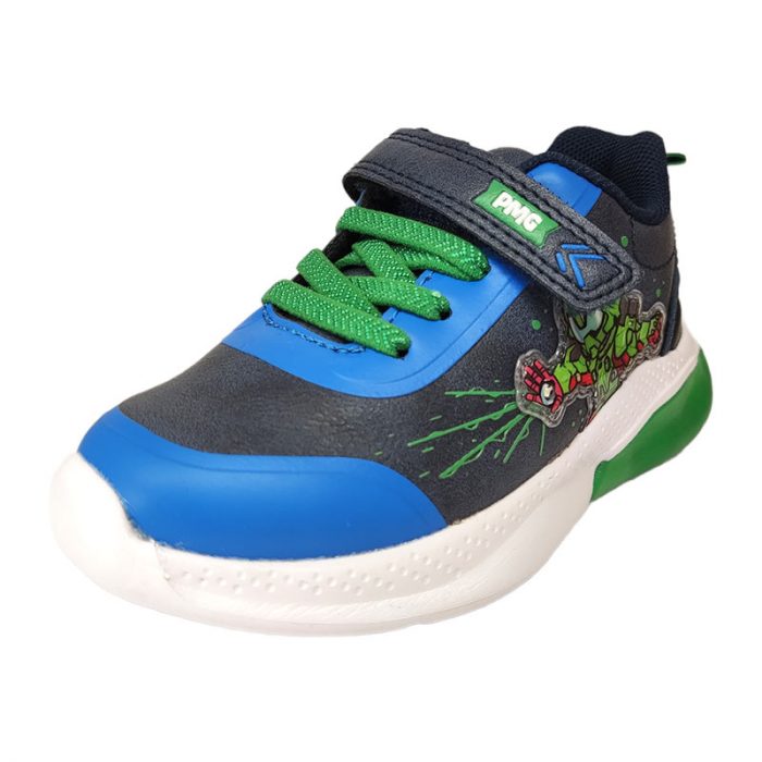 Sneakers Boy Hero con luci blu verde Primigi fronte