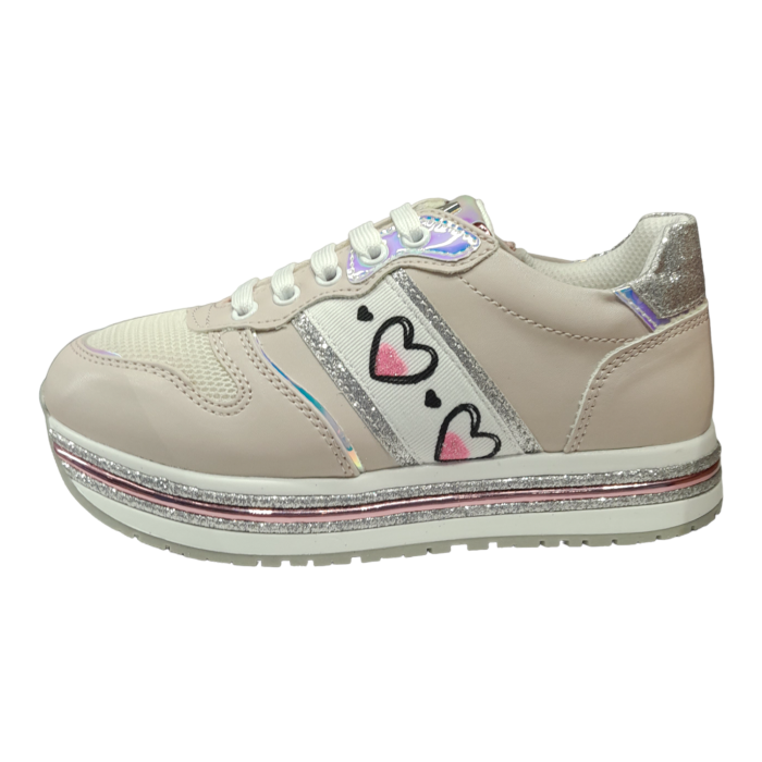 Sneakers Pink Silver Asso sinistra
