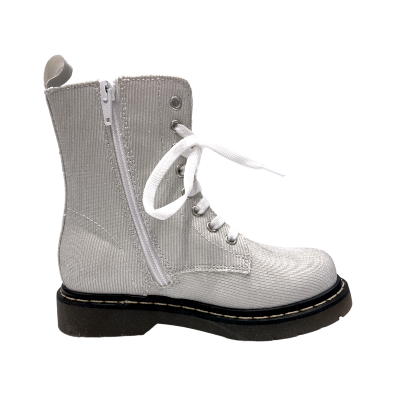 Anfibio bambina in tessuto glitter bianco – Chiara Luciani 2 Anfibio bambina in tessuto glitter bianco – Chiara Luciani