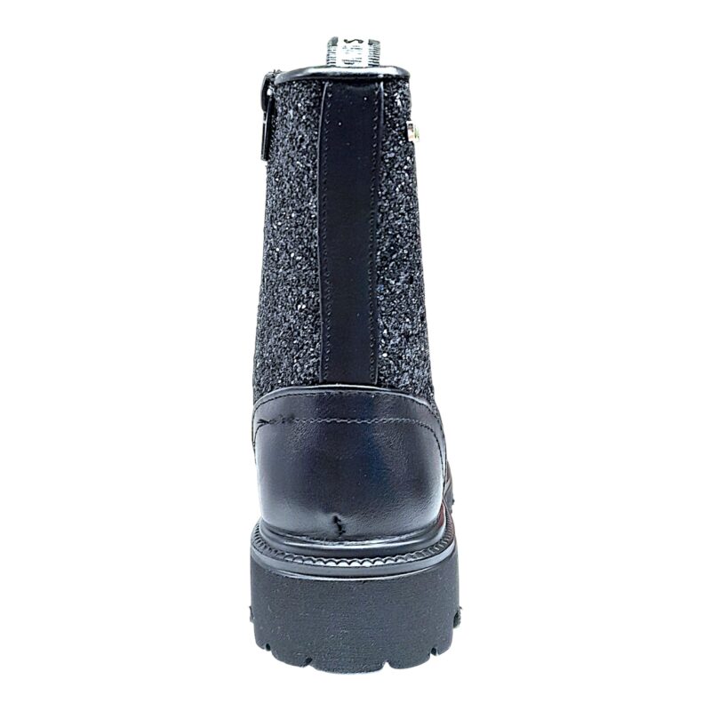 Anfibio glitter bambina nero con lacci elastici e lampo – Asso 4 Anfibio glitter bambina nero con lacci e lampo – Asso