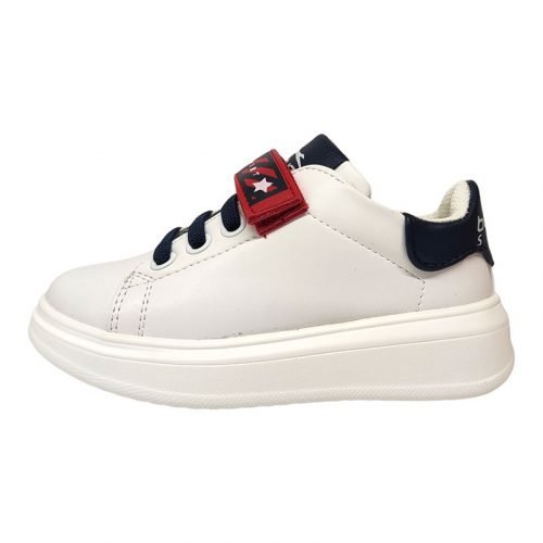 Balducci sneaker bianca e blu sinistra