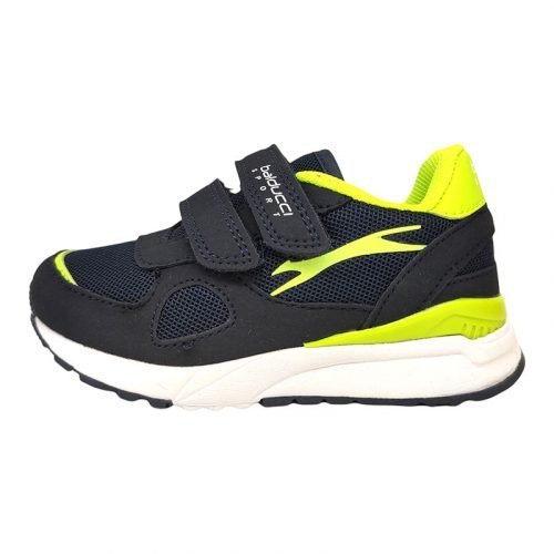 Balducci sneakers blu e gialle sinistra