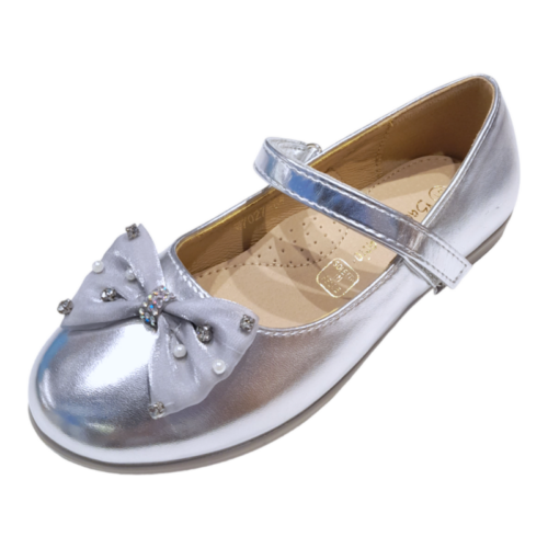 Ballerina argento con fascia e fiocco per bambina – BACIO & BACIO