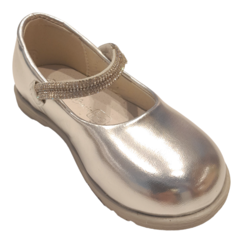 Ballerina argento con fascia strass per bambina – BACIO & BACIO