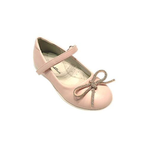 Ballerina argento glitter per bambina in tessuto con tacco, fiocco con strass e strappo a velcro - Bacio & Bacio 1 Ballerina argento glitter per bambina in tessuto con tacco, fiocco con strass e strappo a velcro - Bacio & Bacio