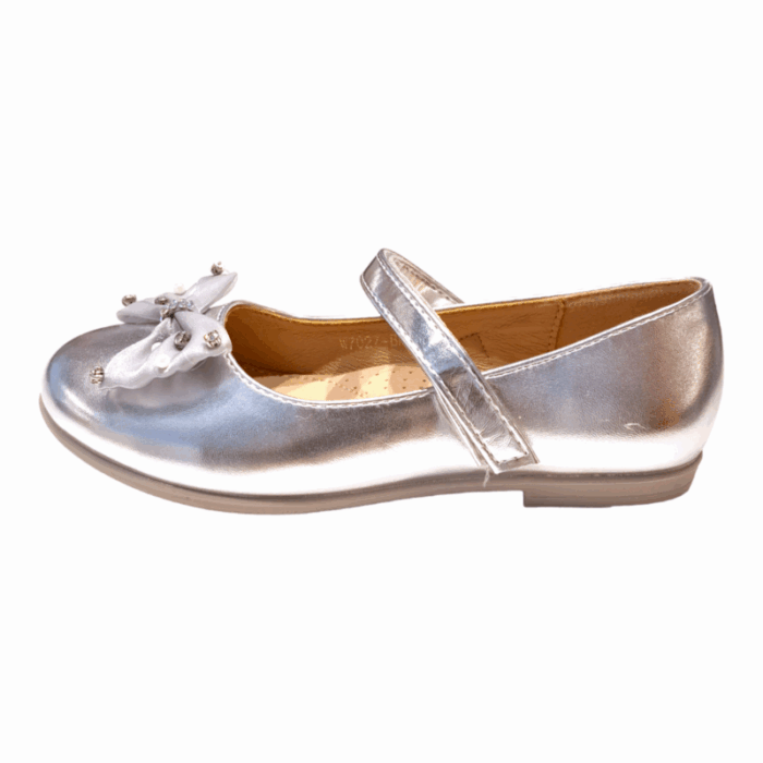 Ballerina argento per bambina e ragazza con fascia e fiocco - BACIO & BACIO