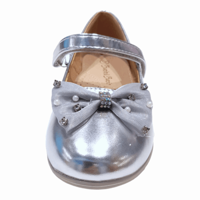 Ballerina argento per bambina e ragazza con fascia e fiocco - BACIO & BACIO