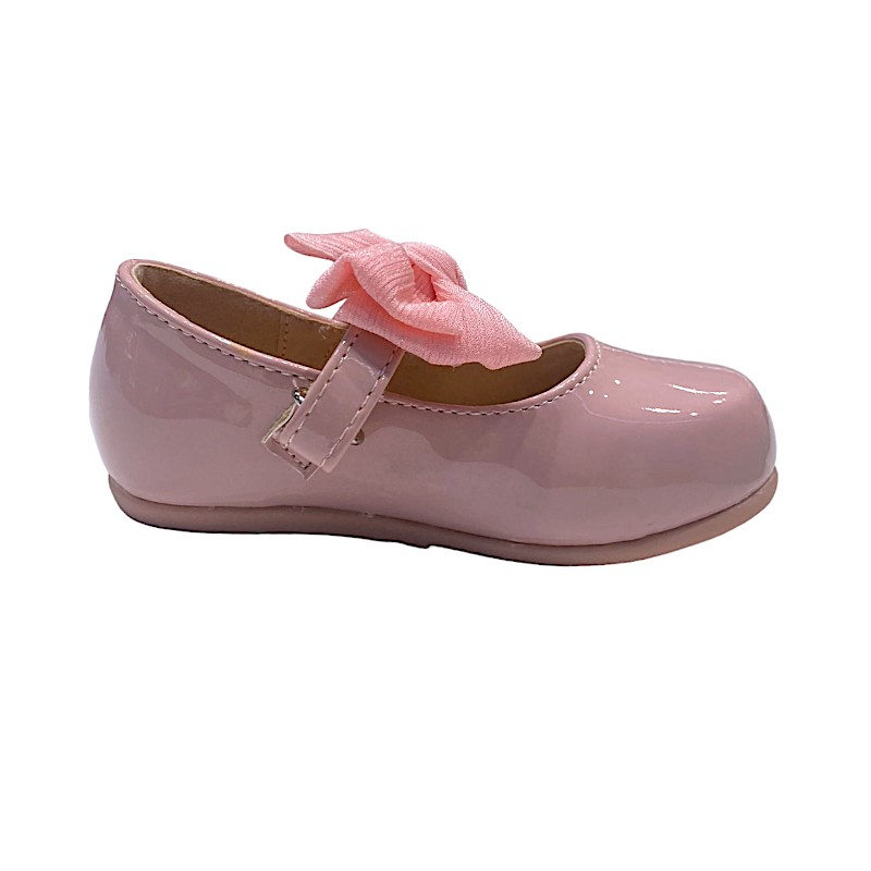 Ballerina baby primi passi per bambina rosa lucido con fascia, fiocco rosa in tulle e strappo – Giardino d'Oro 2 Ballerina baby primi passi per bambina rosa lucida con fascia con fiocco rosa in tulle e strappo – Giardino d'Oro
