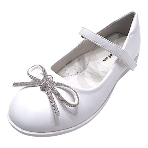 Ballerina bianca con chiusura a strappo e fiocco – BACIO & BACIO