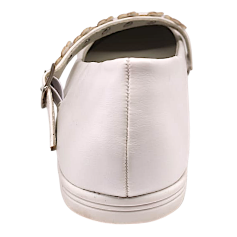 Ballerina bianca con fascia fiori e strass – BACIO & BACIO