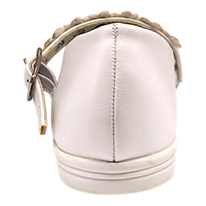 Ballerina bianca con fascia fiori e strass – BACIO & BACIO