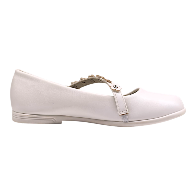Ballerina bianca con fascia fiori e strass – BACIO & BACIO