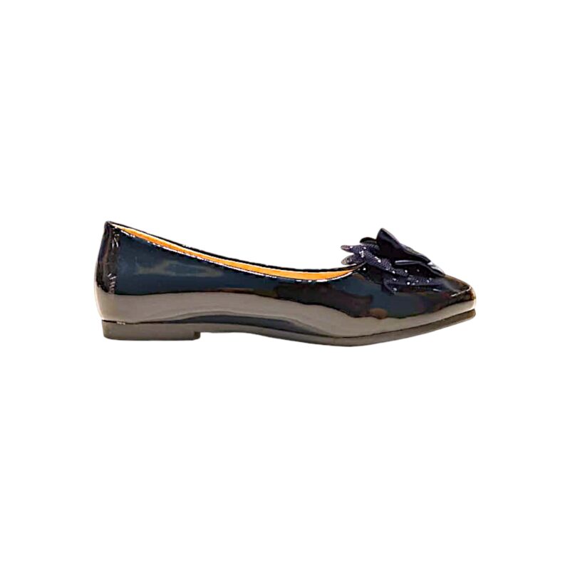 Ballerina blu in vernice lucida per bambina con fiocco in tessuto sulla punta – DOREMÌ 2 Ballerina blu in vernice lucida per bambina con fiocco in tessuto sulla punta – DOREMÌ