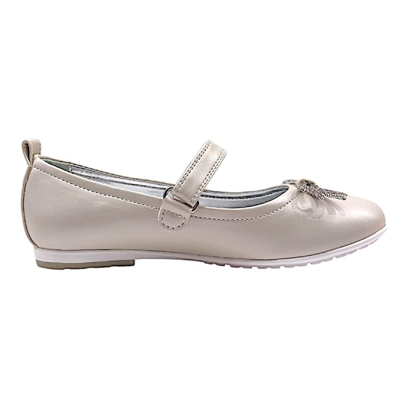 Ballerina da cerimonia con cinturino avorio e strappo - Asso