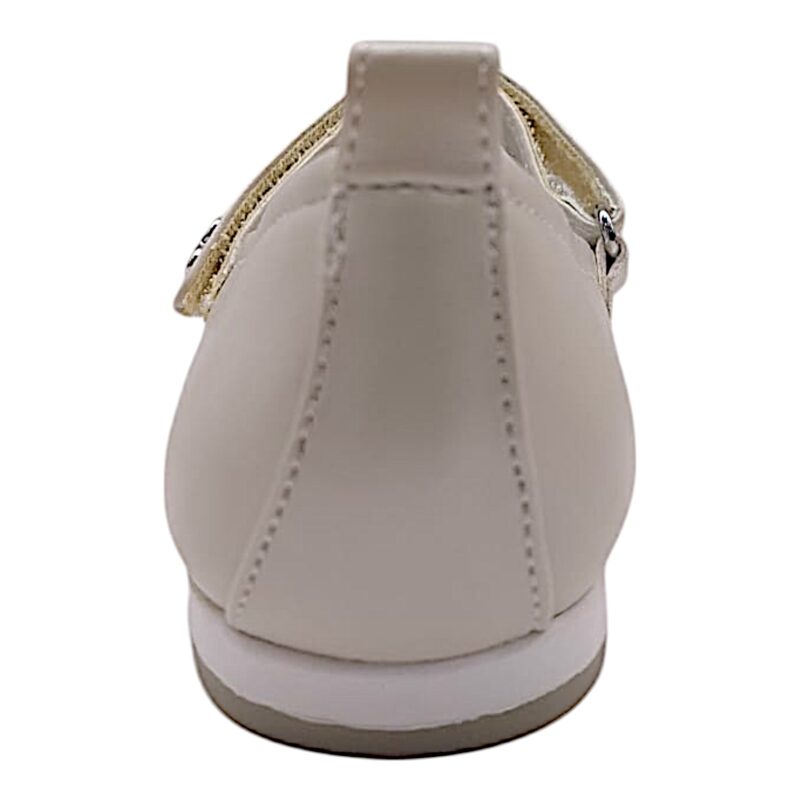 Ballerina da cerimonia con cinturino avorio e strappo - Asso