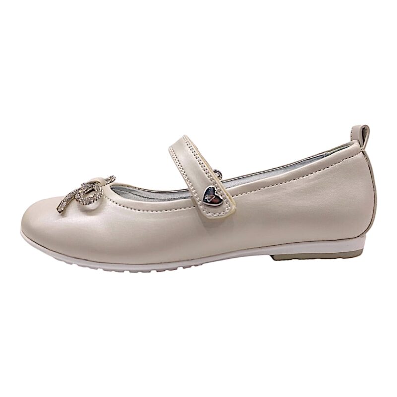 Ballerina da cerimonia con cinturino avorio e strappo - Asso