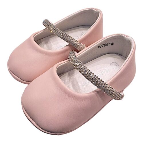 Ballerina da culla baby rosa con cinturino brillante per bambina – BACIO & BACIO