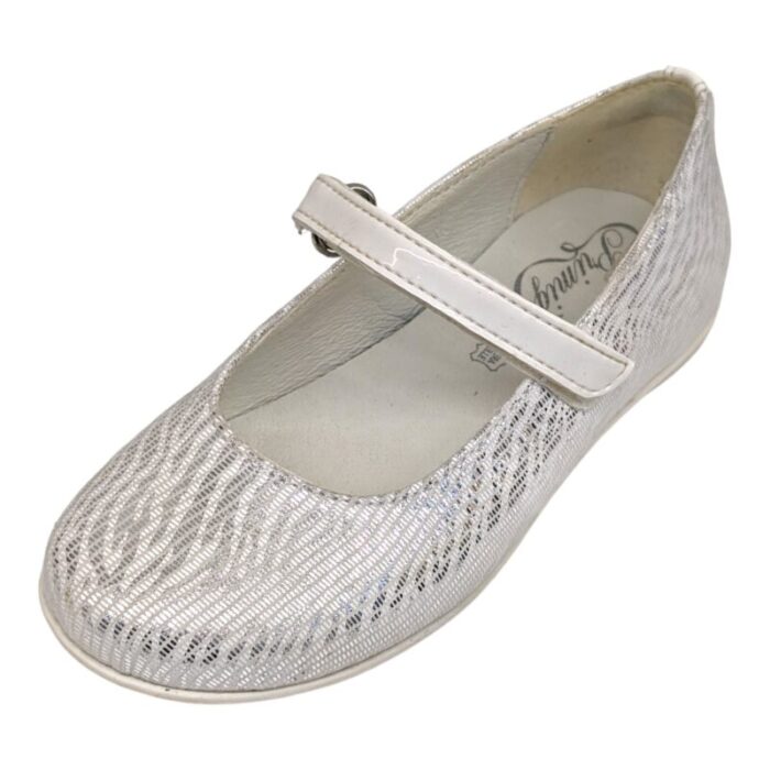 Ballerina fantasy party per bambina in pelle e tessuto color bianco-argento - Primigi