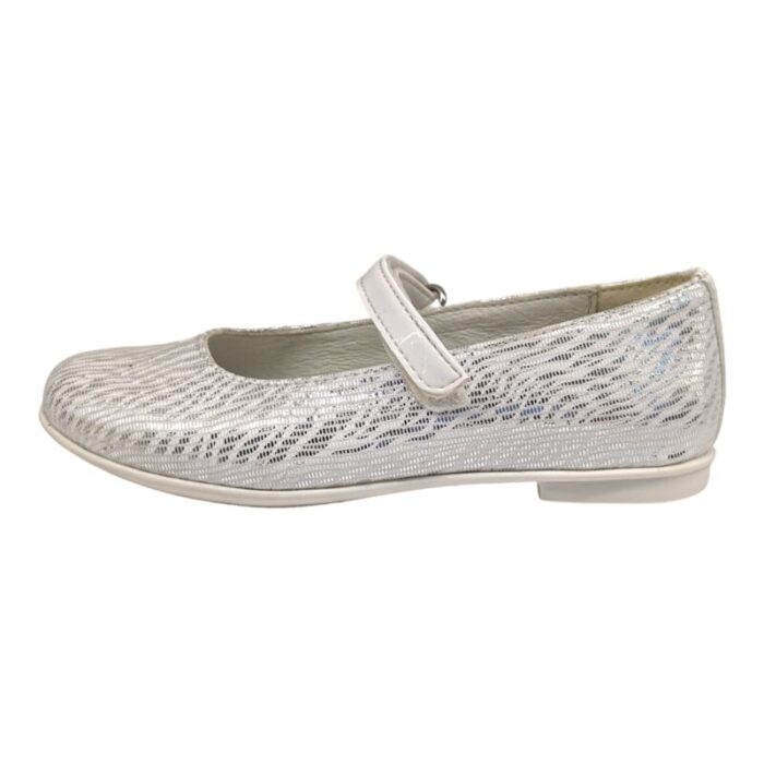 Ballerina fantasy party per bambina in pelle e tessuto color bianco-argento - Primigi