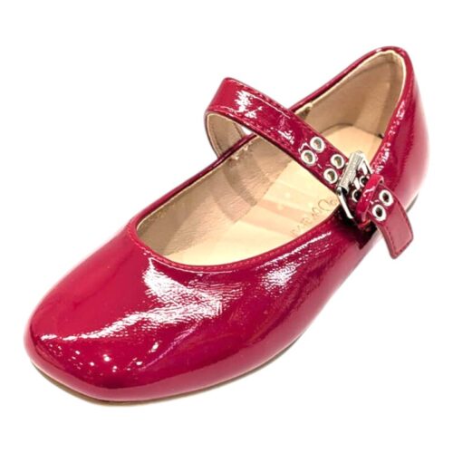 Ballerina lucida rossa con chiusura a fibbia per bambina – DOREMÌ