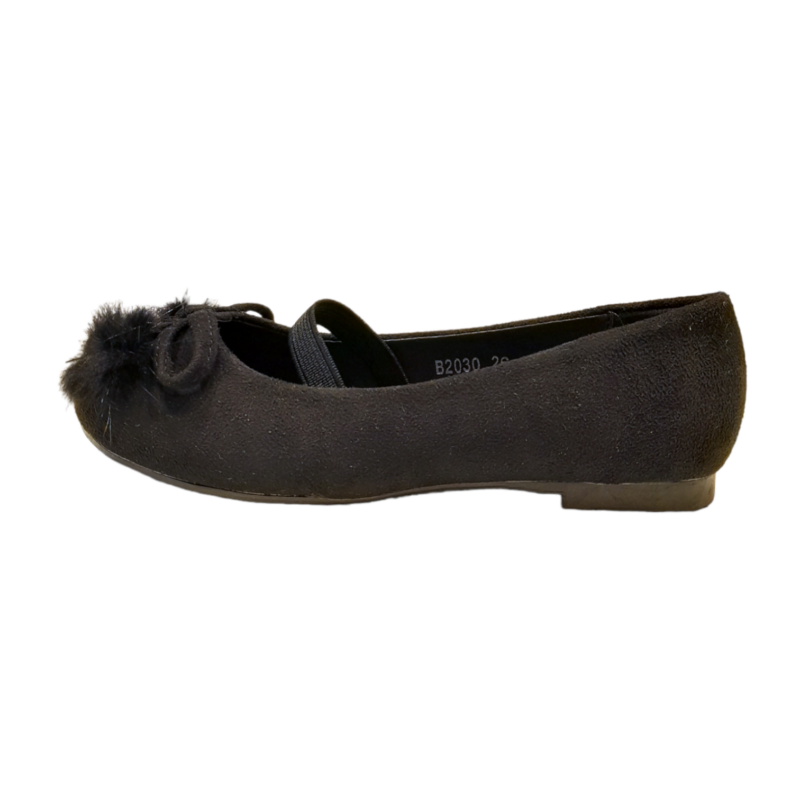 Ballerina nera scamosciata con fiocchetto – BACIO & BACIO