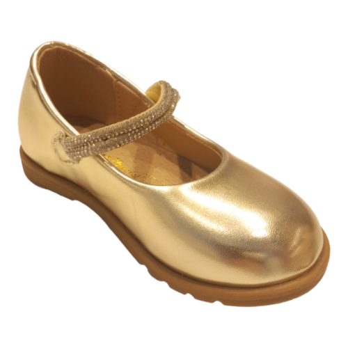Ballerina oro con fascia strass per bambina – BACIO & BACIO