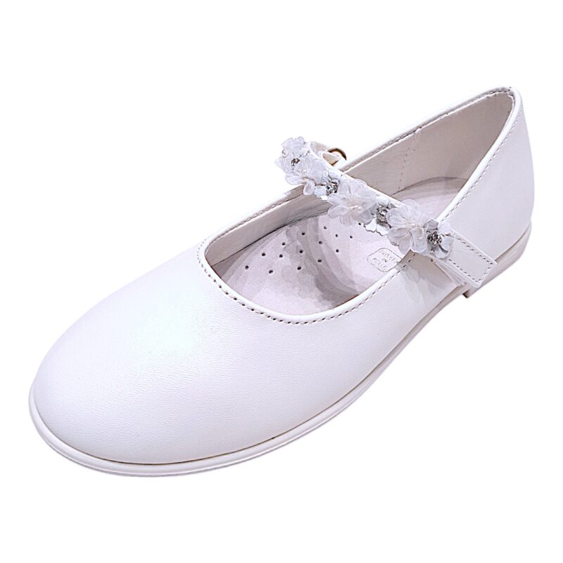 Ballerina bianca per bambina con strappo ricoperto di fiori, strass e tulle – Giardino d'Oro 1 Ballerina per bambina bianca con strappo ricoperto fiori, strass e tulle – Giardino d'Oro