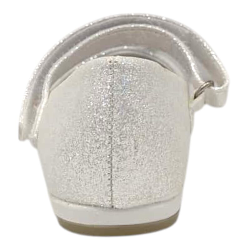 Ballerina bianca glitter per bambina con fiocco tulle, Swarovski e cinturino strappo – Giardino d'Oro 4 Ballerina per bambina bianca glitter con fiocco tulle e Swarovski e cinturino strappo – Giardino d'Oro
