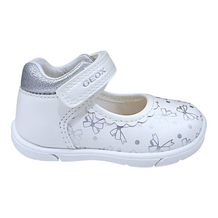 Ballerina per bambina bianca primi passi white-silver con strappo - Geox