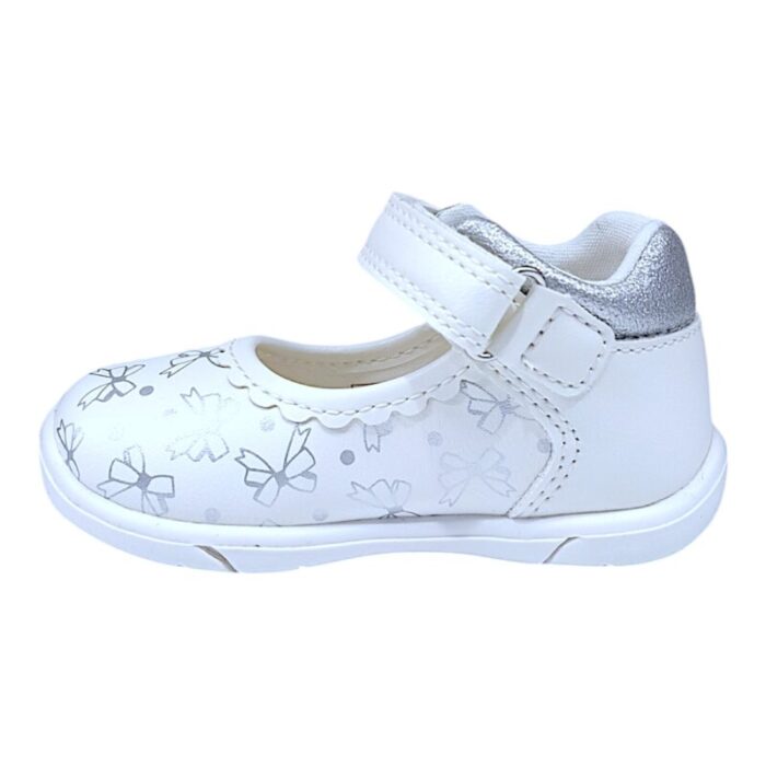 Ballerina per bambina bianca primi passi white-silver con strappo - Geox