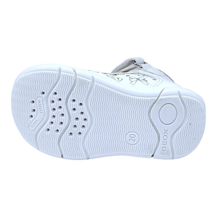 Ballerina per bambina bianca primi passi white-silver con strappo - Geox