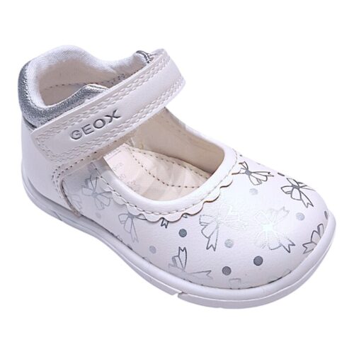 Ballerina per bambina bianca primi passi white-silver con strappo - Geox