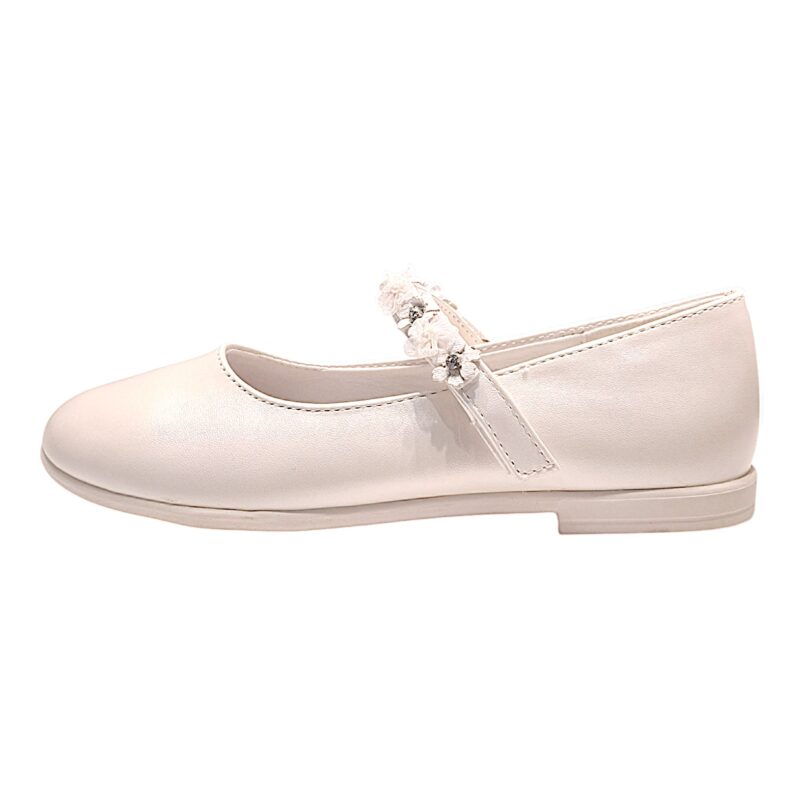 Ballerina per bambina bianco perlato con strappo ricoperto di fiori, strass e tulle – Giardino d'Oro 3 Ballerina per bambina bianco perlato con strappo ricoperto di fiori, strass e tulle – Giardino d'Oro