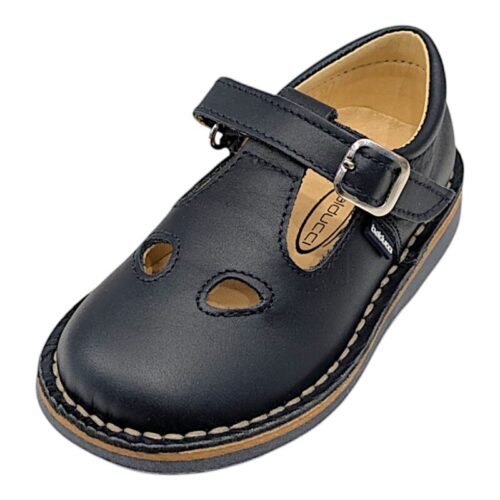 Ballerina primi passi unisex con occhietti da cerimonia di colore blu - Balducci