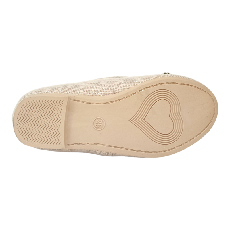 Ballerina rosa glitter con fiocco strass ed elastico – BACIO & BACIO