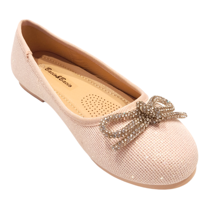 Ballerina rosa glitter con fiocco strass – BACIO & BACIO
