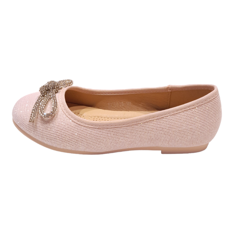 Ballerina rosa glitter con fiocco strass – BACIO & BACIO