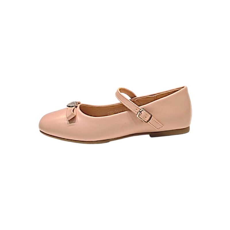 Ballerina rosa per bambina con fiocchetto e cuoricino di strass e chiusura a strappo – DOREMÌ 3 Ballerina rosa per bambina con fiocchetto e cuoricino di strass e chiusura a strappo – DOREMÌ