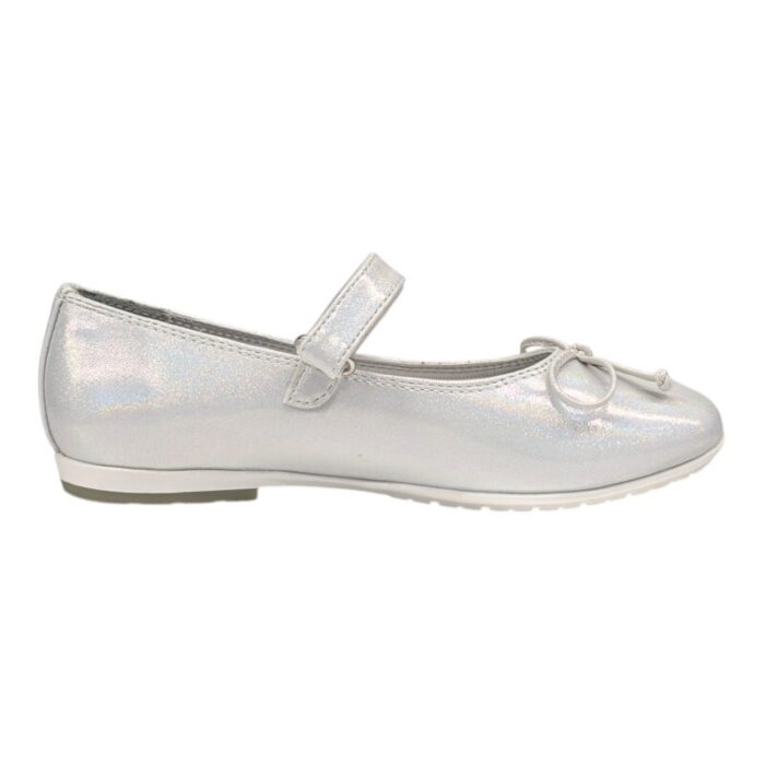 Ballerine bianche per bambina e ragazza con fiocco e chiusura a strappo – Asso