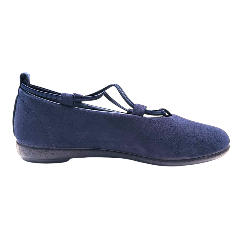 Ballerine da cerimonia in tessuto blu navy per bambina con lacci elastici intrecciati - Vul·Ladi 2 Ballerine da cerimonia in tessuto blu navy per bambina con lacci elastici intrecciati - Vul·Ladi