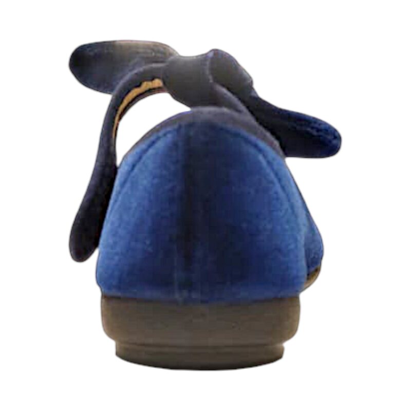 Ballerine da cerimonia in velluto blu navy per bambina con fiocco e strappo - Vul·Ladi 4 Ballerine da cerimonia in velluto blu navy per bambina con fiocco e strappo - Vul·Ladi