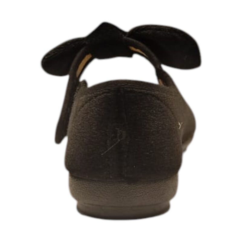 Ballerine da cerimonia per bambina in velluto nero con fiocco e strappo - Vul·ladi 4 Ballerine da cerimonia per bambina in velluto nero con fiocco e strappo - Vul·ladi