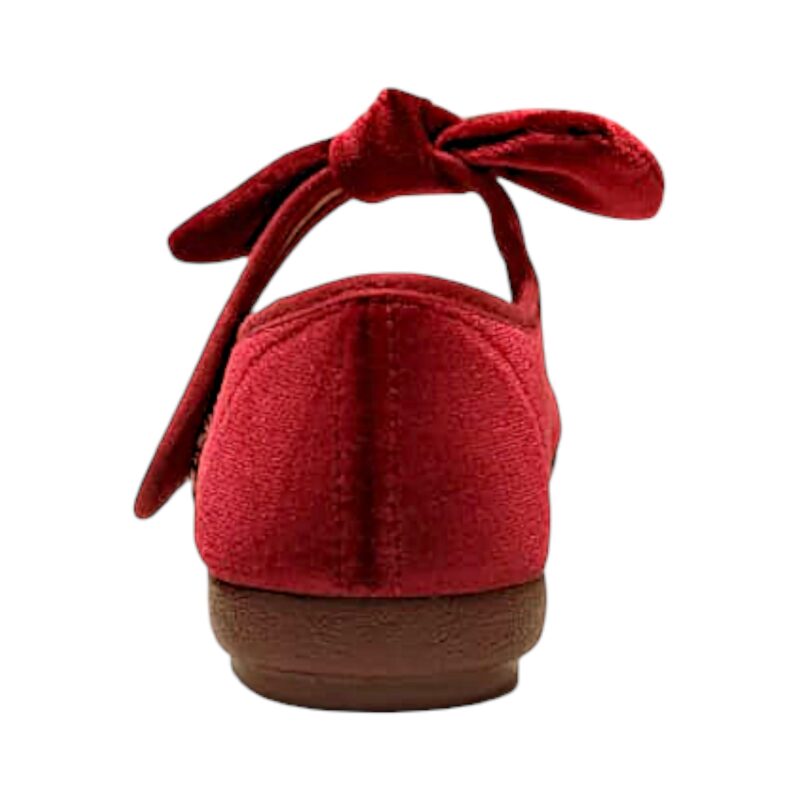 Ballerine in velluto bordeaux per bambina con fiocco e strappo - Vul·Ladi 4 Ballerine in velluto bordeaux per bambina con fiocco e strappo - Vul·ladi
