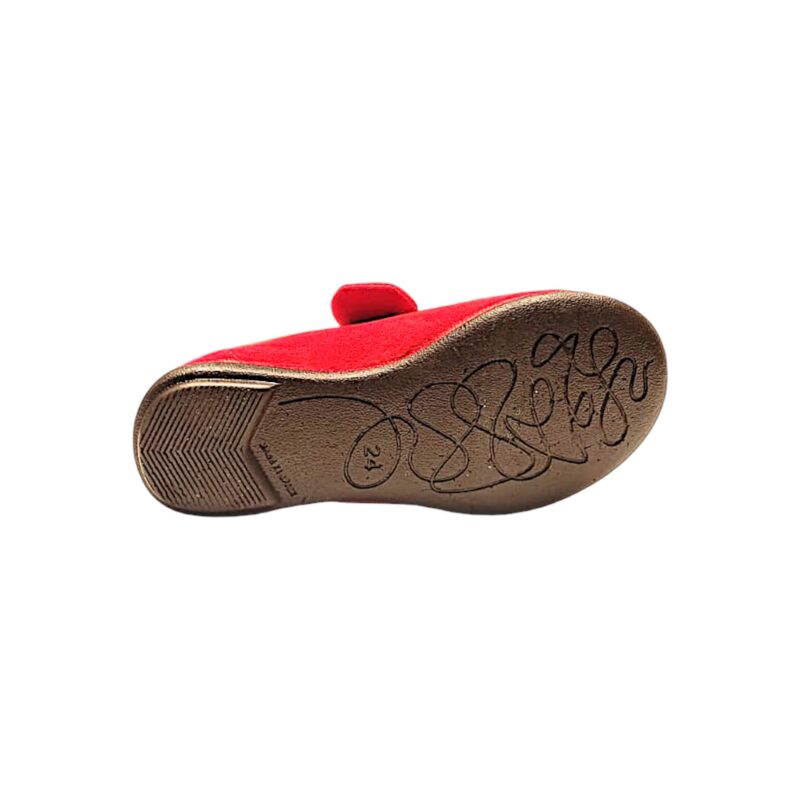 Ballerine primi passi da cerimonia in tessuto rosso per bambina con fiocco e strappo - Vul·Ladi 5 Ballerine primi passi da cerimonia in tessuto rosso per bambina con fiocco e strappo - Vul·Ladi
