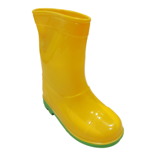 Calosce da pioggia bambino ragazzo giallo con suola verde in gomma – DueMele