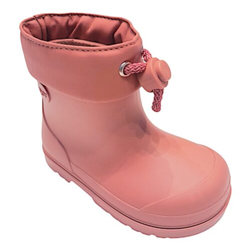 Calosce da pioggia per bambina in gomma rosa antico con chiusura a laccio - Igor
