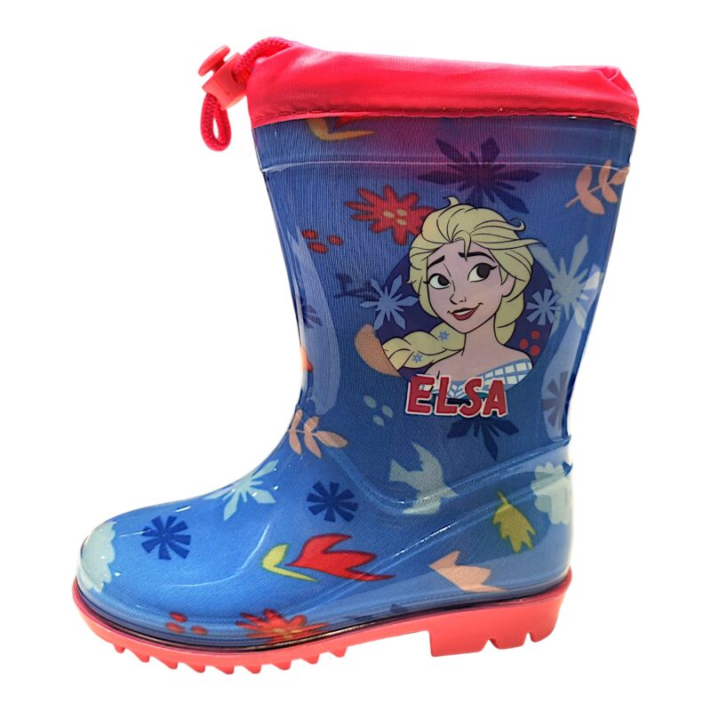 Calosce, stivali da pioggia blu Frozen per bambina con ritratto di Elsa e decorazioni multicolor - Perletti 3 Calosce, stivali da pioggia blu Frozen per bambina con ritratto di Elsa e decorazioni multicolor - Perletti