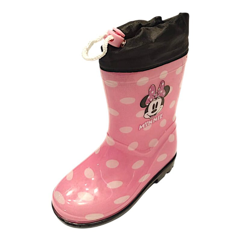 Calosce, stivali da pioggia rosa a pois per bambina con Minnie e chiusura con cordoncino regolabile - Cerdà 1 Calosce, stivali da pioggia rosa a pois per bambina con Minnie e chiusura con laccio regolabile - Cerdà